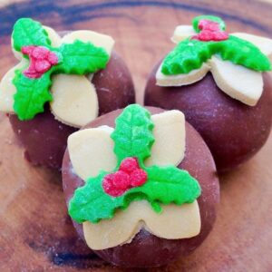 Beautiful Handmade Marzipan Gift Box - Bite Sized Marzipan Christmas Puds