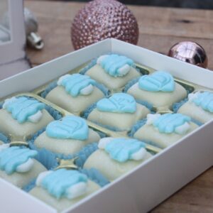 Beautiful Handmade Marzipan Gift Box - DAD Blue and White