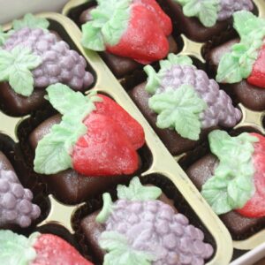Beautiful Handmade Marzipan Gift Box - Marzipan Fruits With A Chocolate Twist